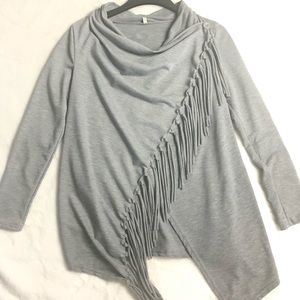 Fringe gray sweater shirt